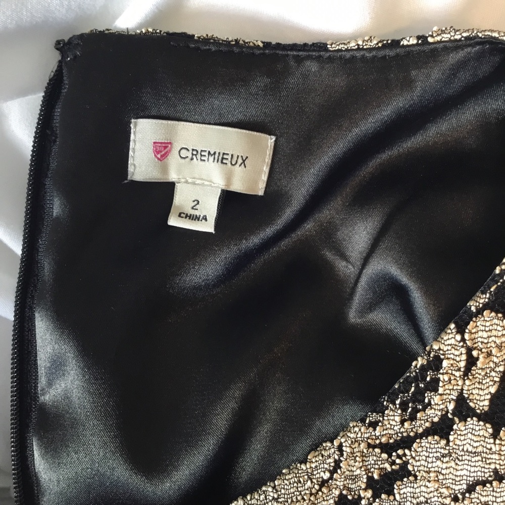 Cremieux Black & Gold‎ Lace Dress Long Sleeve Size2 - Picture 14 of 14